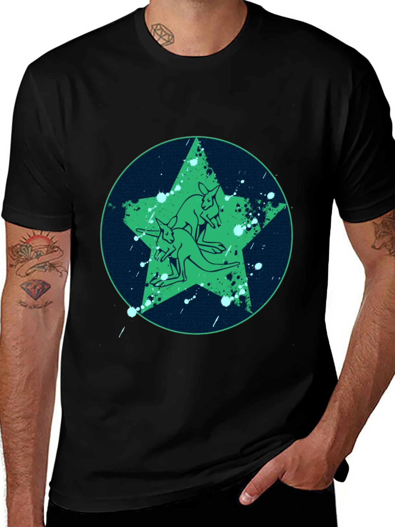 Kangaroo Star Graphic Tee - Cool Casual Style