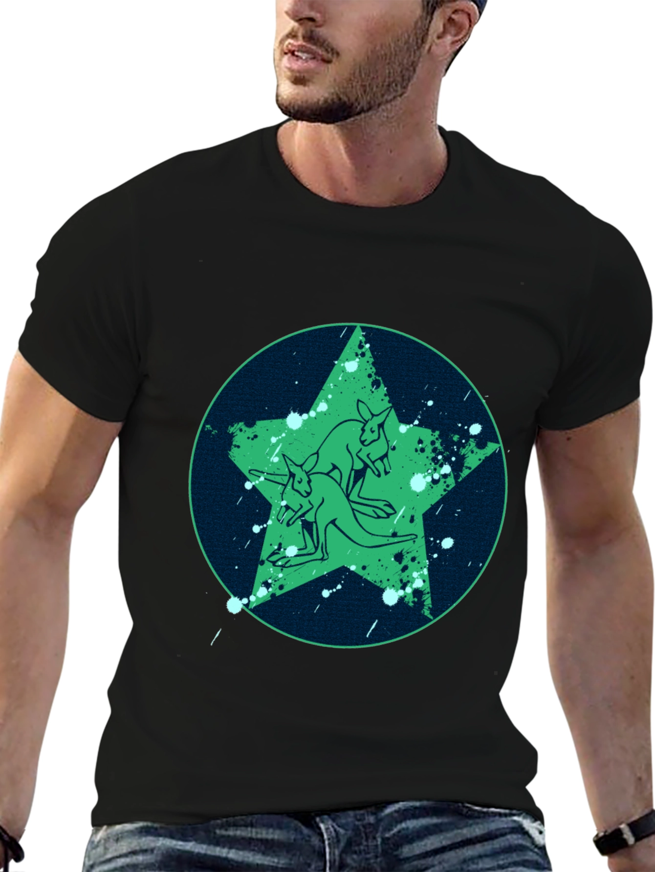 Kangaroo Star Graphic Tee - Cool Casual Style