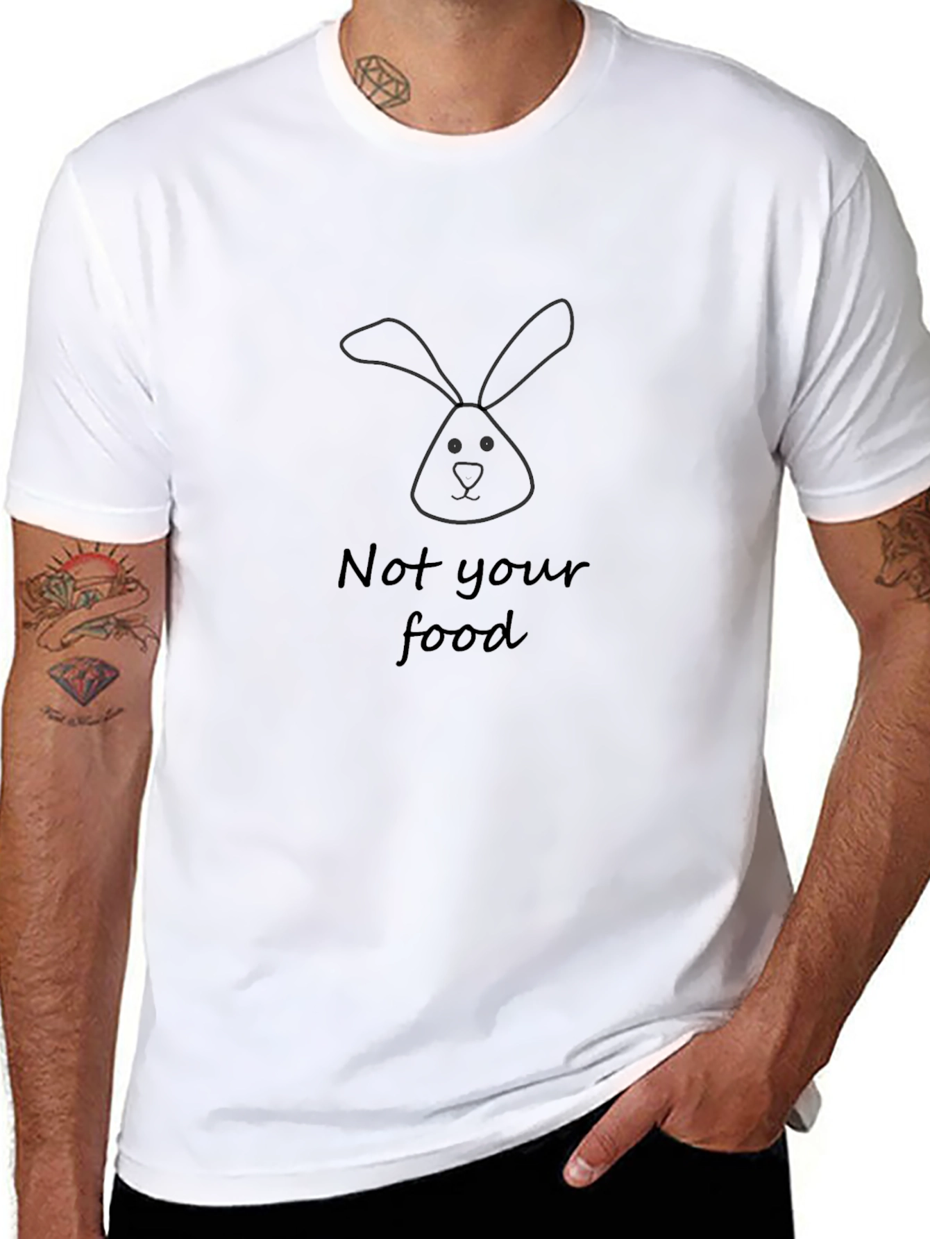 Vegan T-Shirt: Not Your Food Rabbit Design