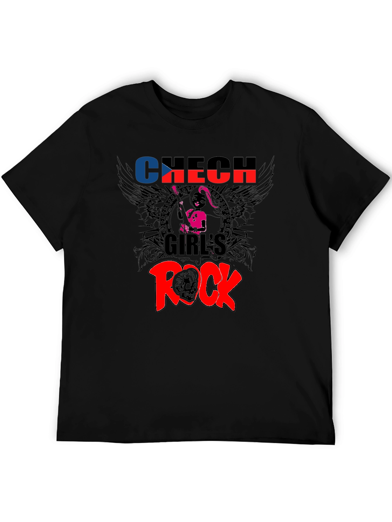 Czech Girls Rock Graphic Tee - Black