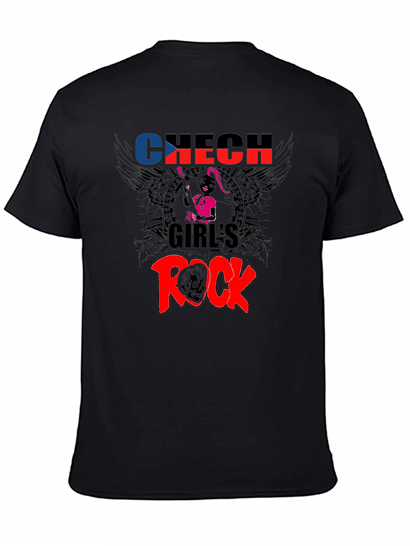 Czech Girls Rock Graphic Tee - Black