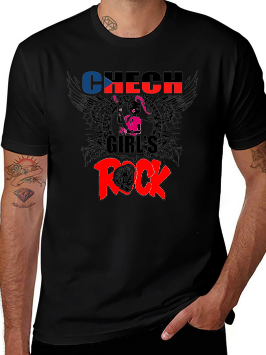 Czech Girls Rock Graphic Tee - Black
