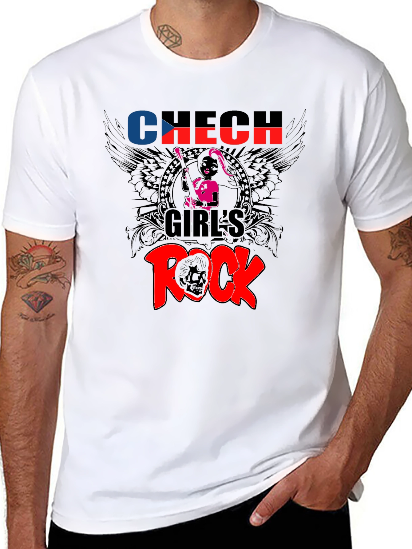 Czech Girls Rock Graphic Tee - Black