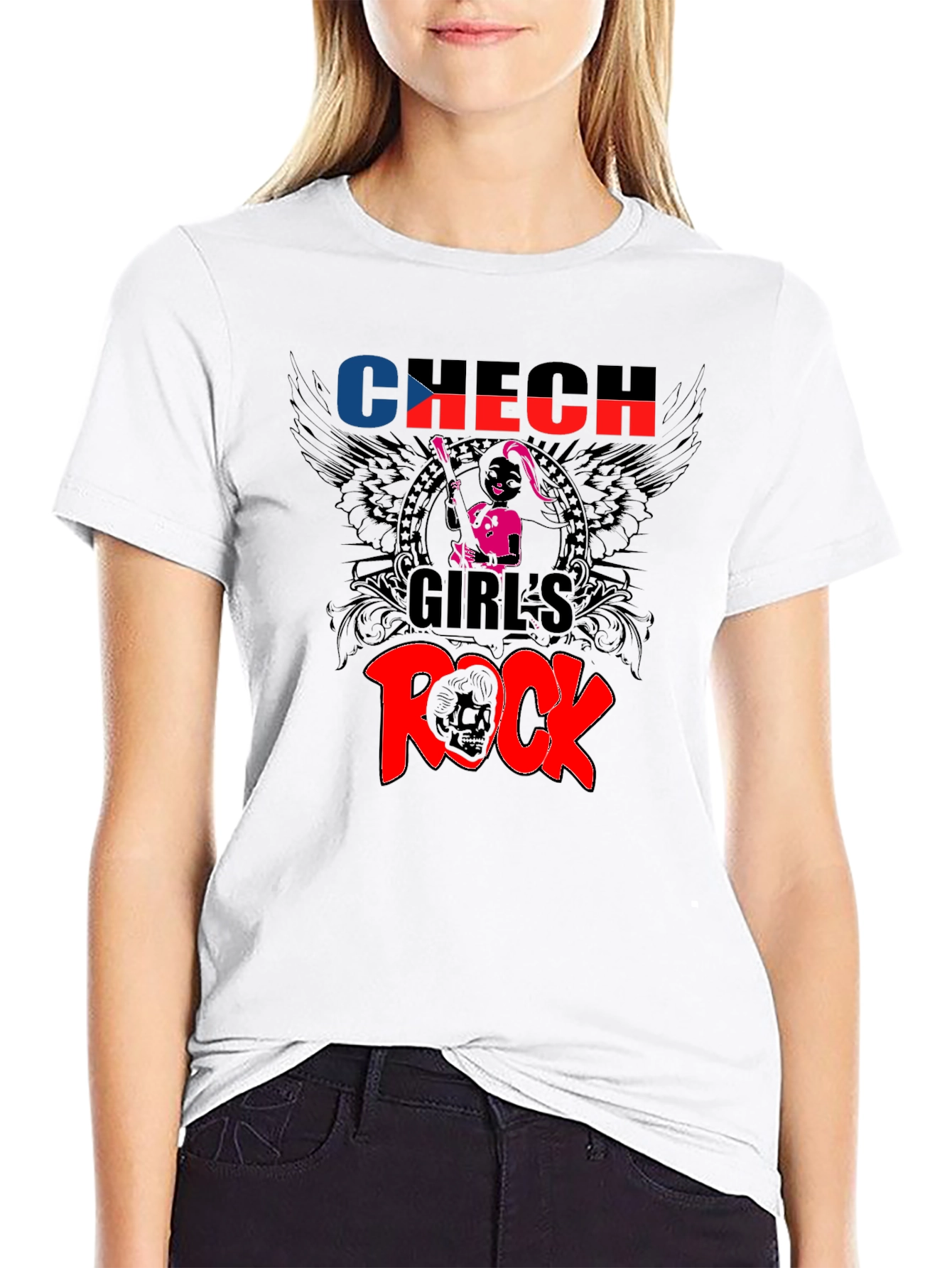 Czech Girls Rock Graphic Tee - Black
