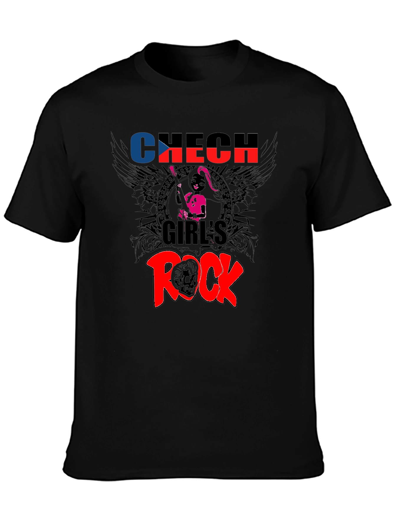 Czech Girls Rock Graphic Tee - Black