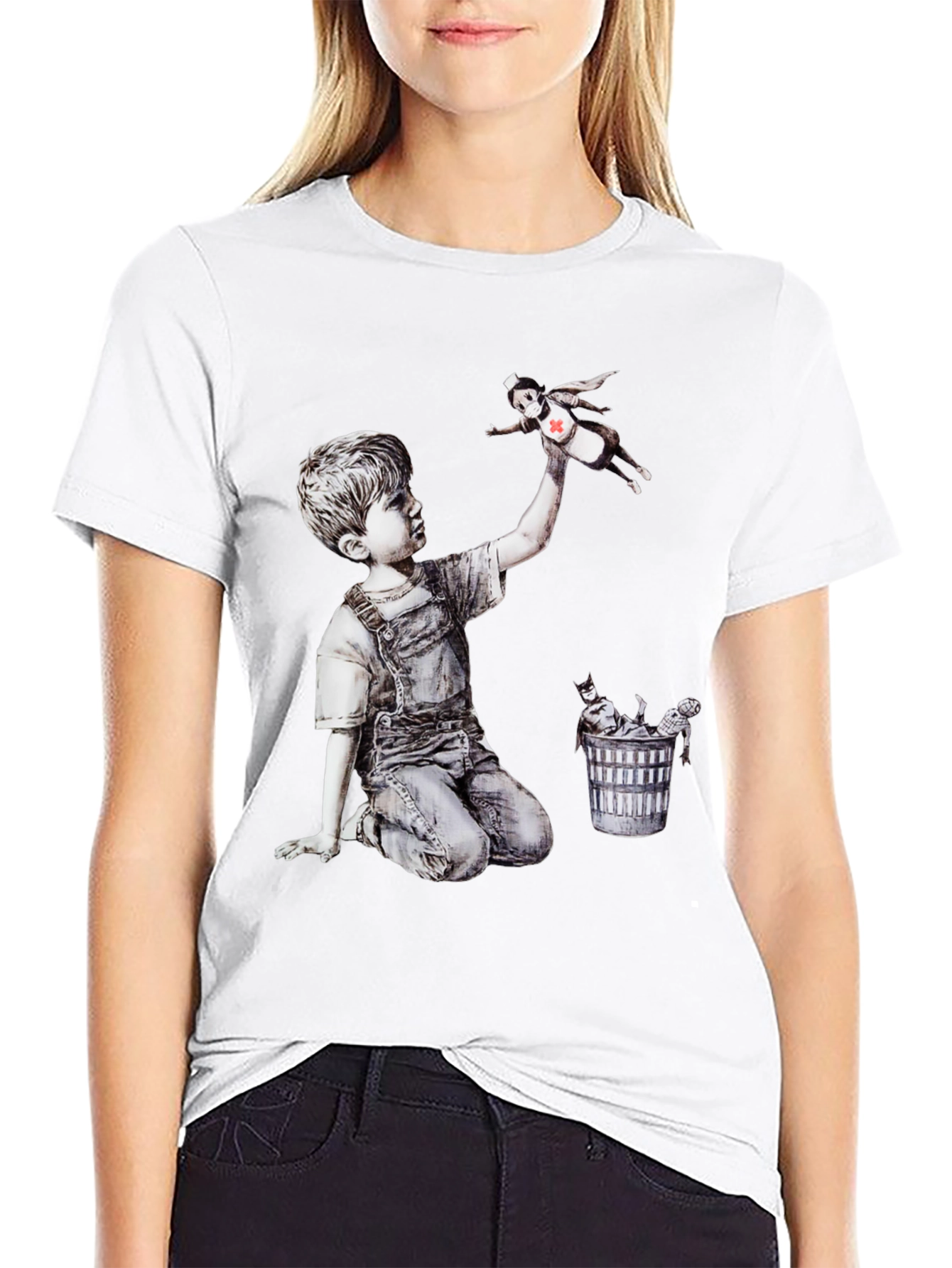 Banksy Nurse Hero T-Shirt - Iconic Art Tee
