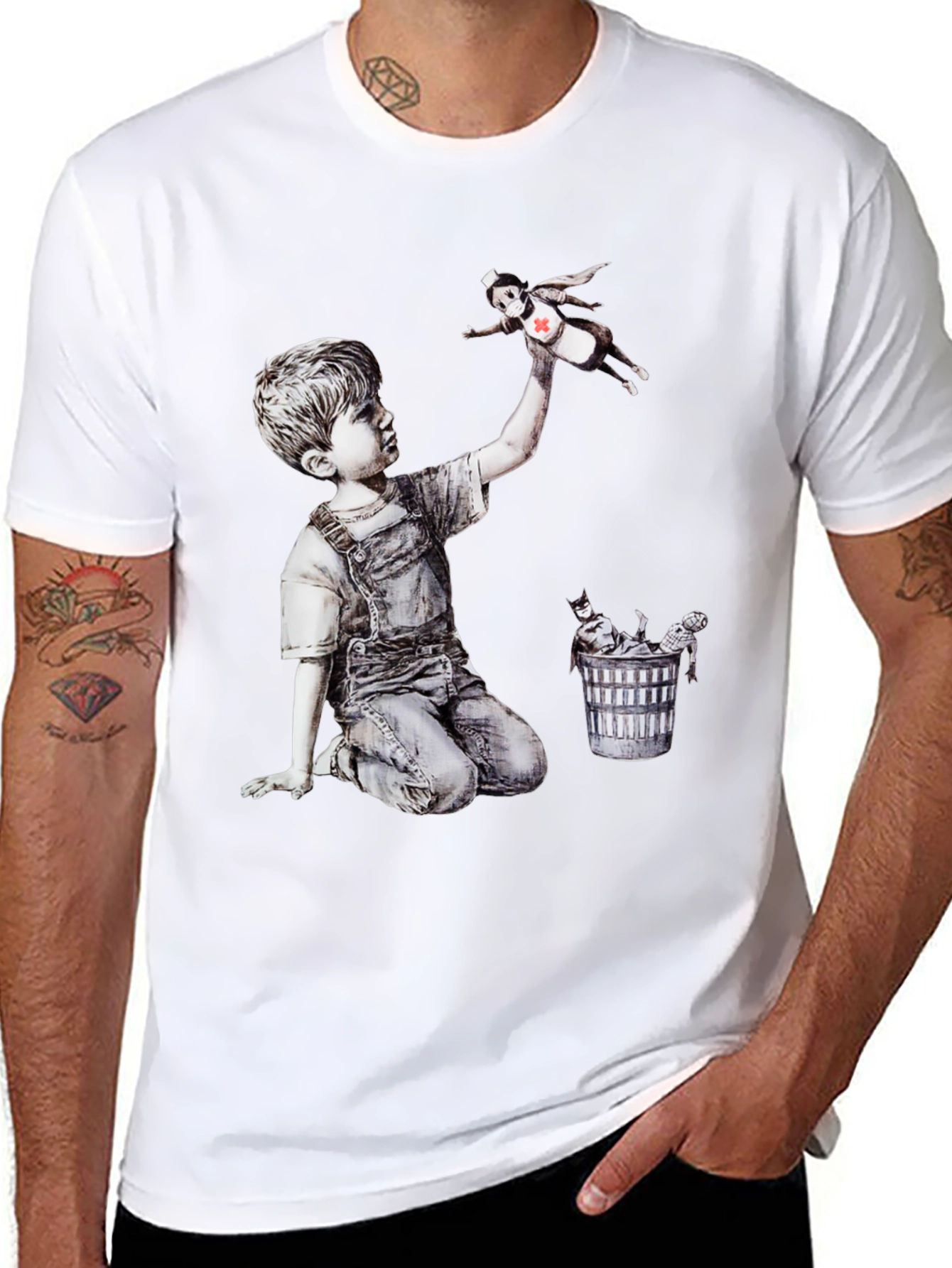 Banksy Nurse Hero T-Shirt - Iconic Art Tee