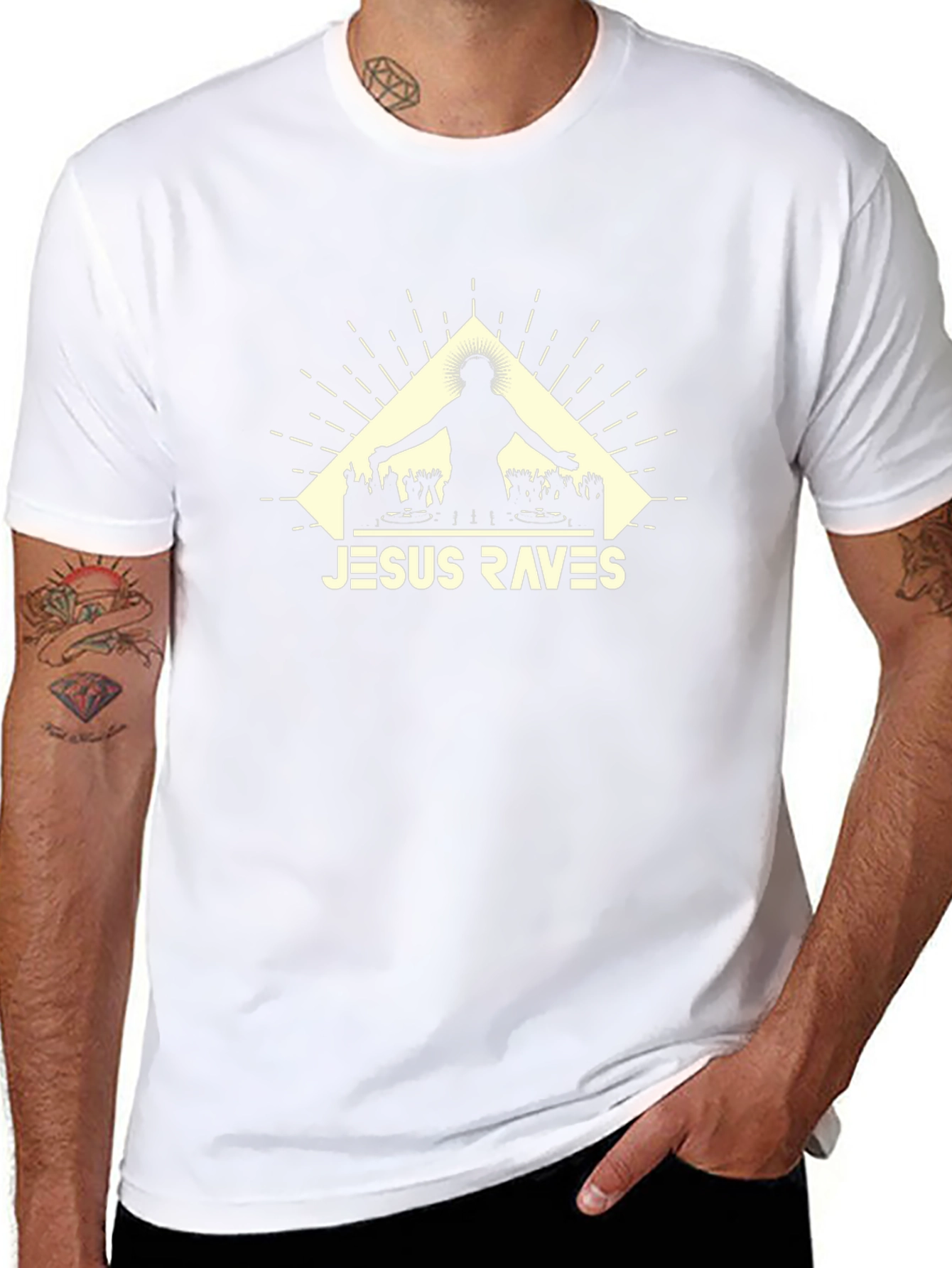 Jesus Raves Graphic Tee - Black Cotton T-Shirt