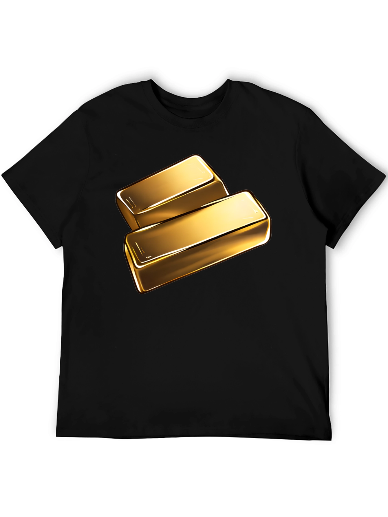 Gold Bar Graphic Tee - Shiny Ingot Design