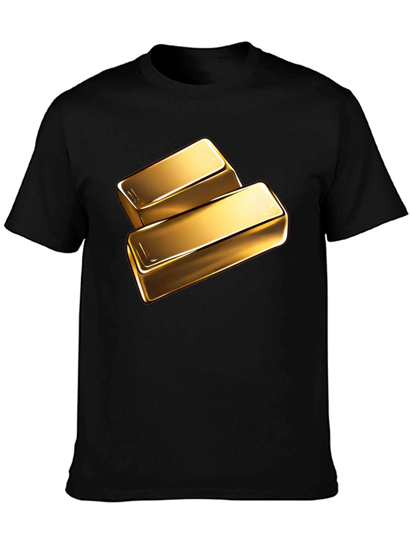 Gold Bar Graphic Tee - Shiny Ingot Design