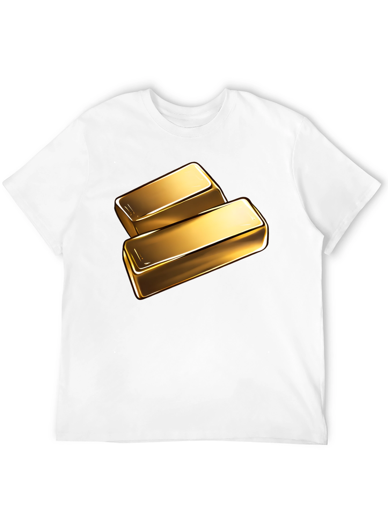 Gold Bar Graphic Tee - Shiny Ingot Design