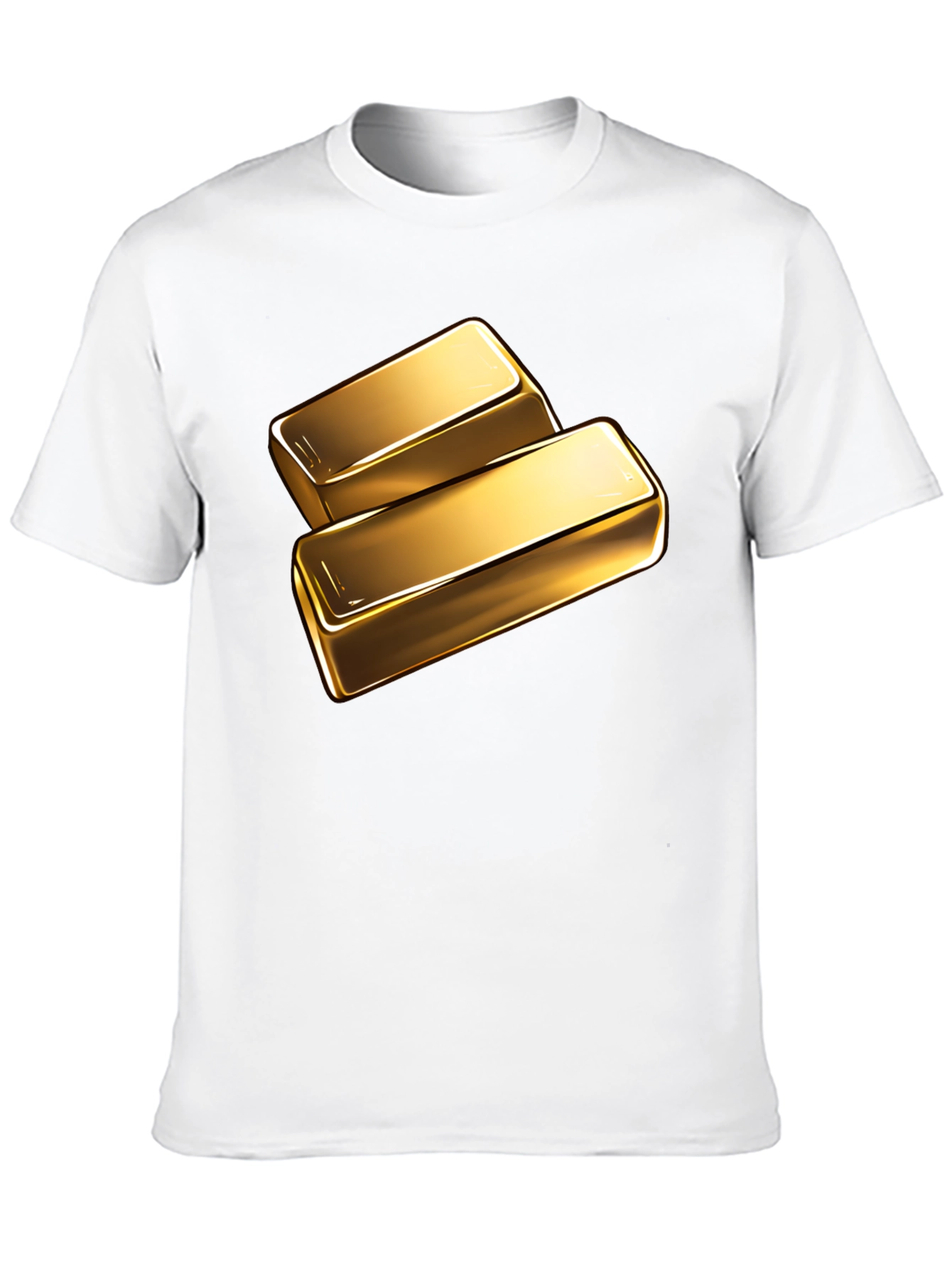 Gold Bar Graphic Tee - Shiny Ingot Design