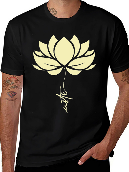 Lotus Flower Graphic Tee - Black