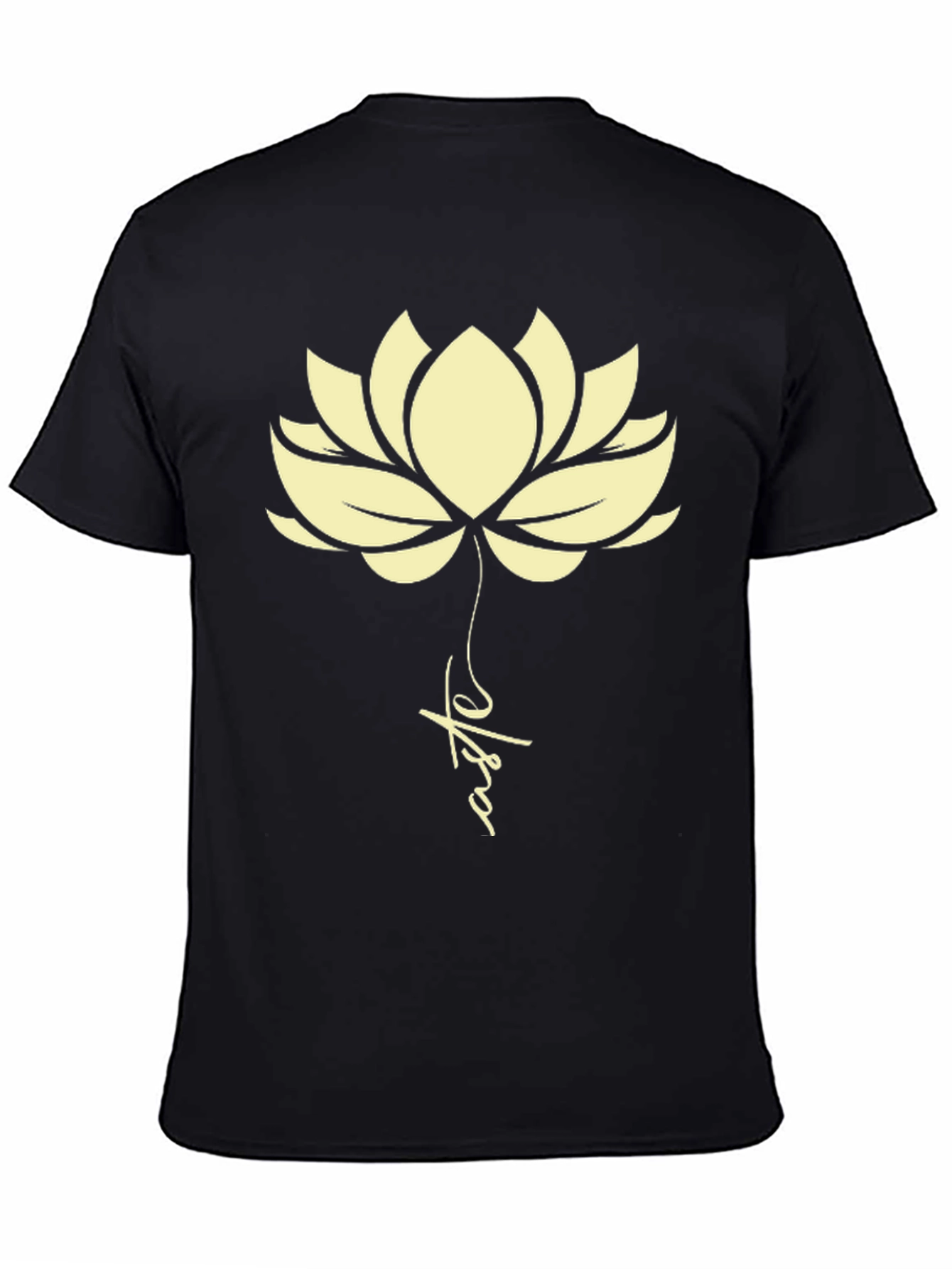 Lotus Flower Graphic Tee - Black