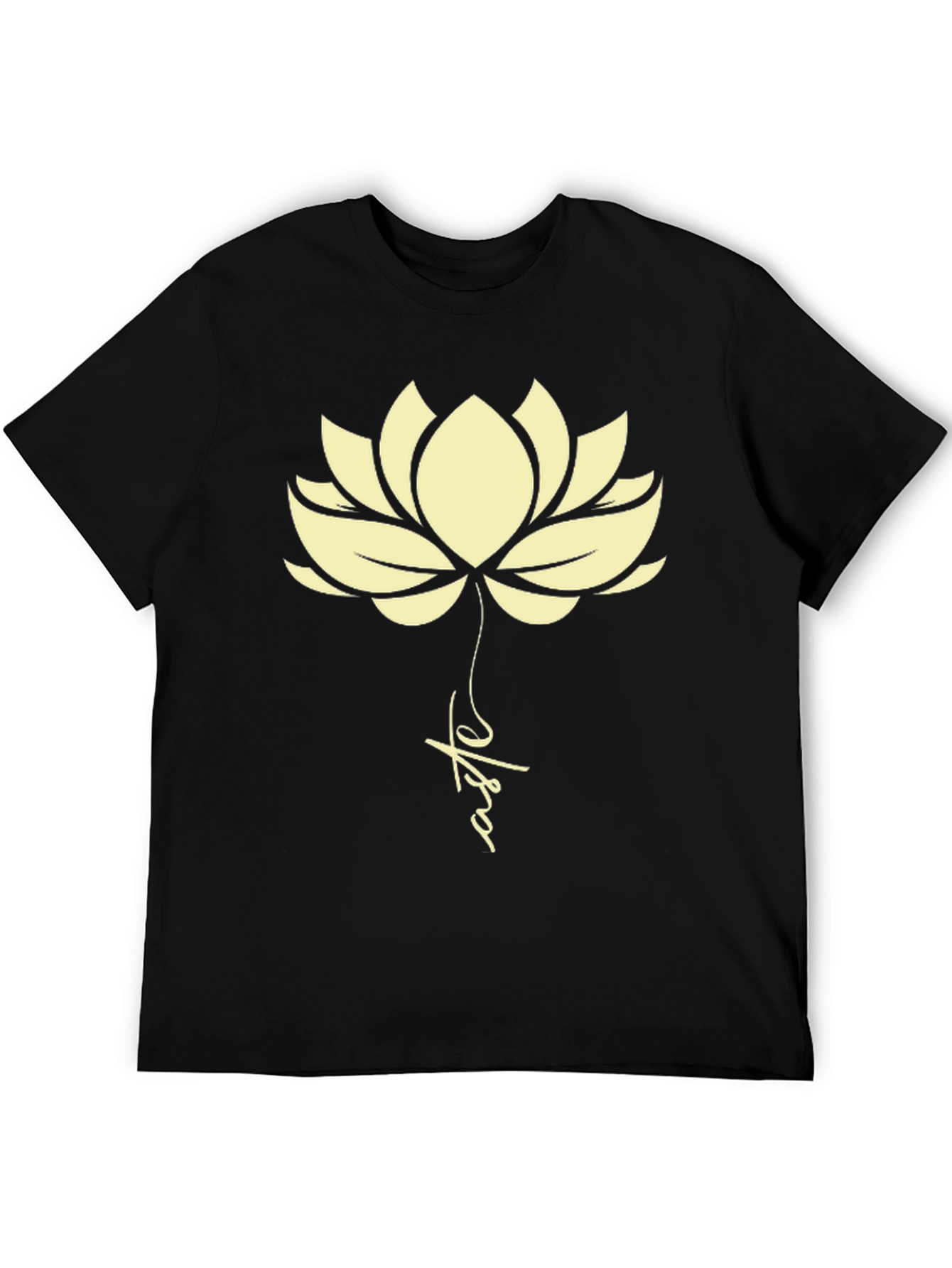 Lotus Flower Graphic Tee - Black