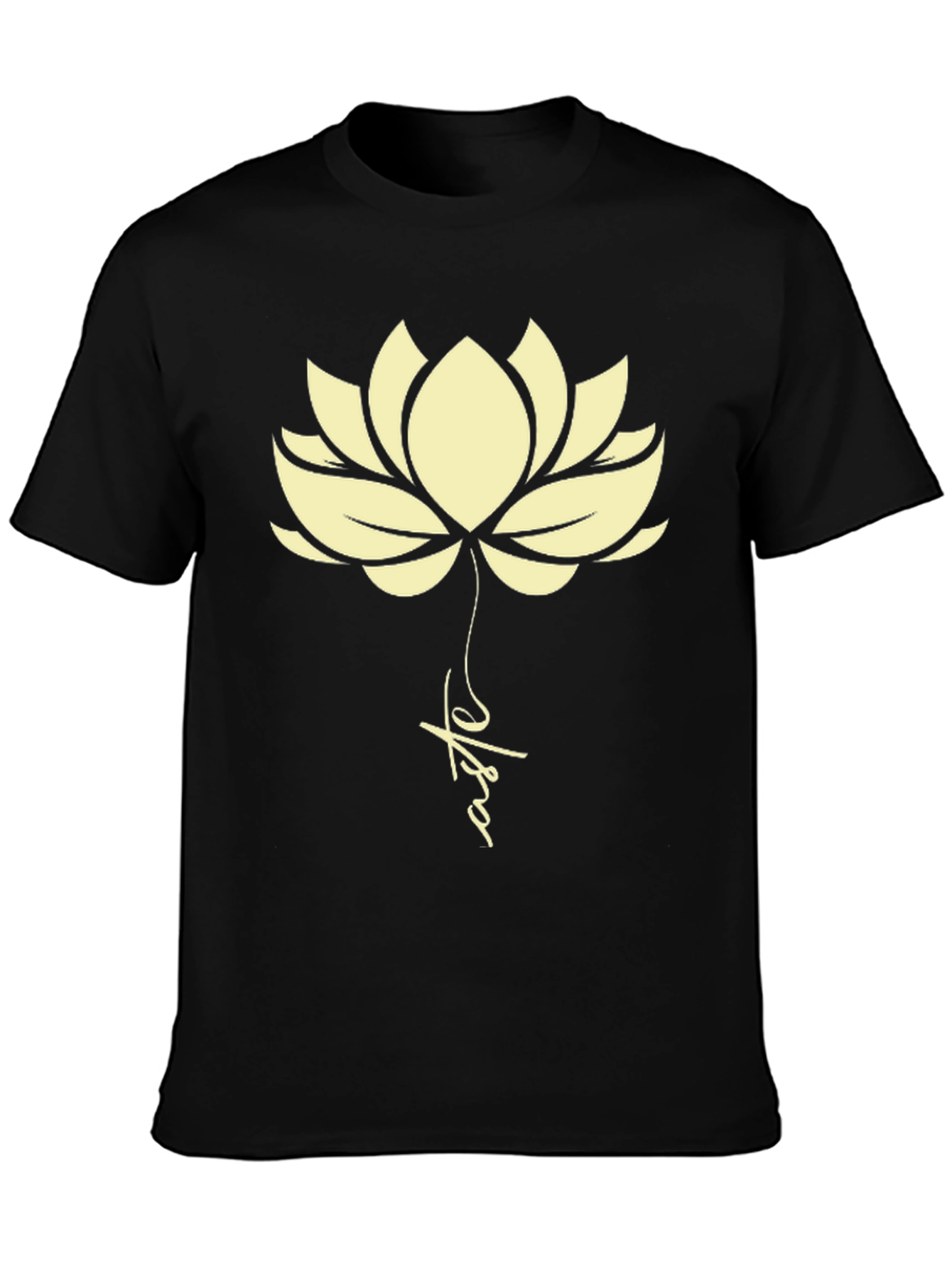 Lotus Flower Graphic Tee - Black