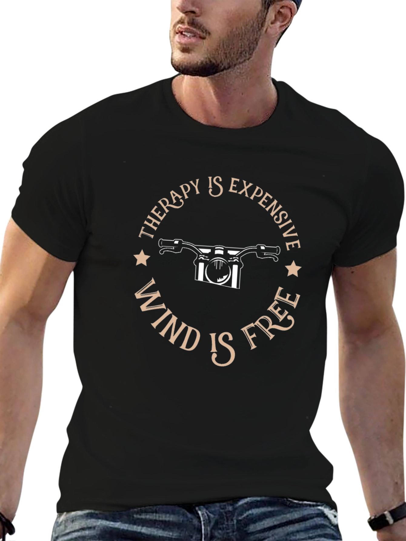 Therapy is Expensive Wind is Free Black T-Shirt