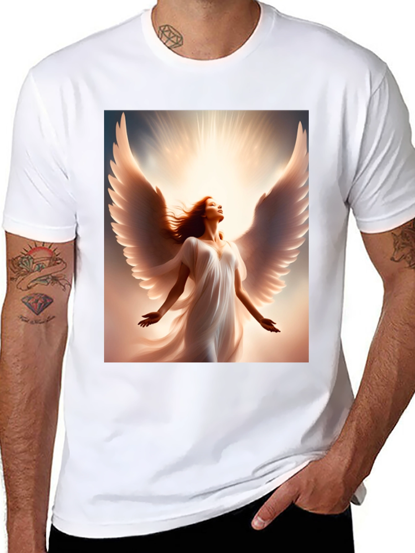 Angel Wings Graphic T-Shirt - Black