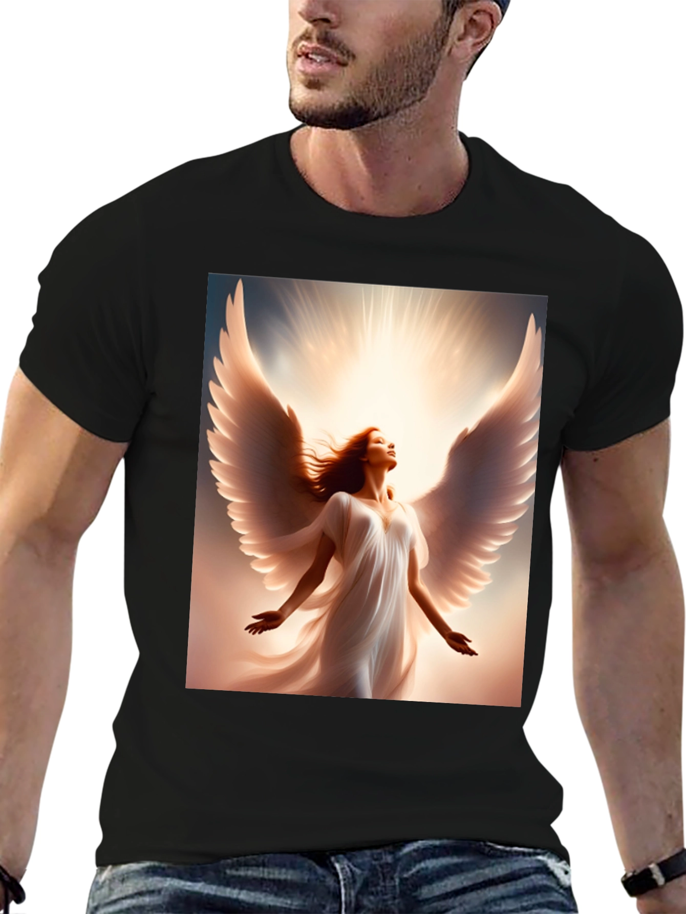 Angel Wings Graphic T-Shirt - Black