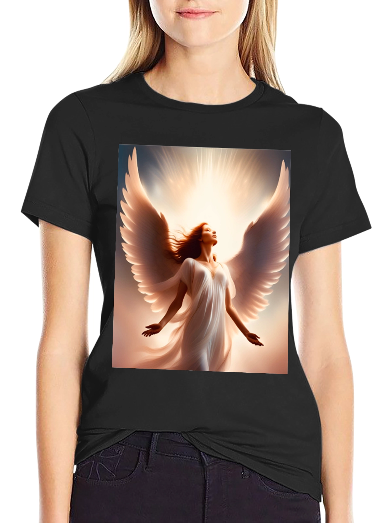 Angel Wings Graphic T-Shirt - Black