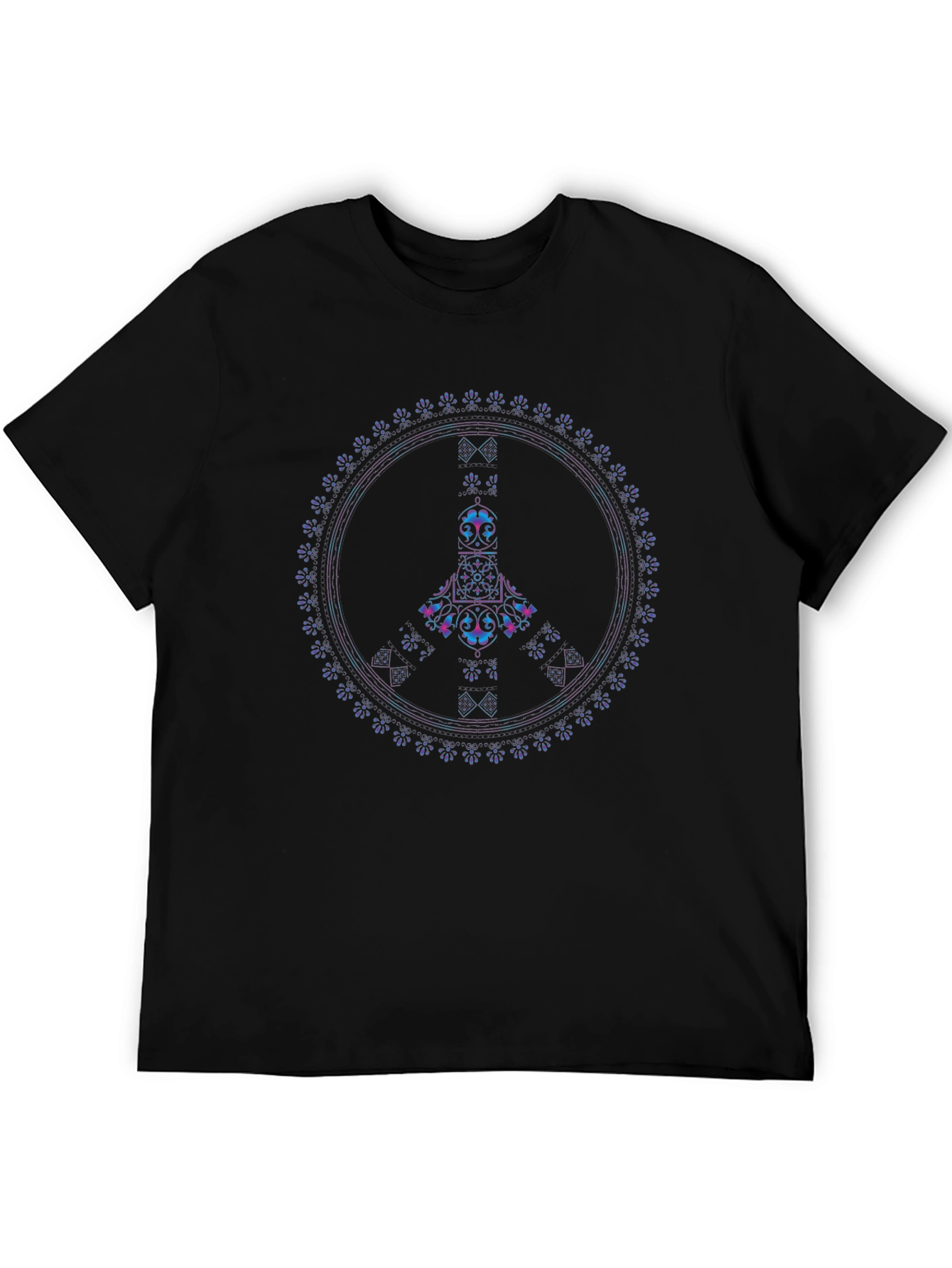 Peace Mandala Graphic Tee - Black