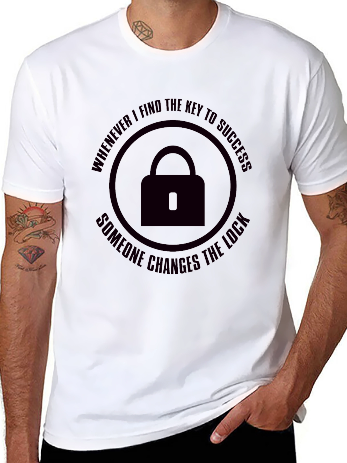 Success Lock Graphic T-Shirt - Black
