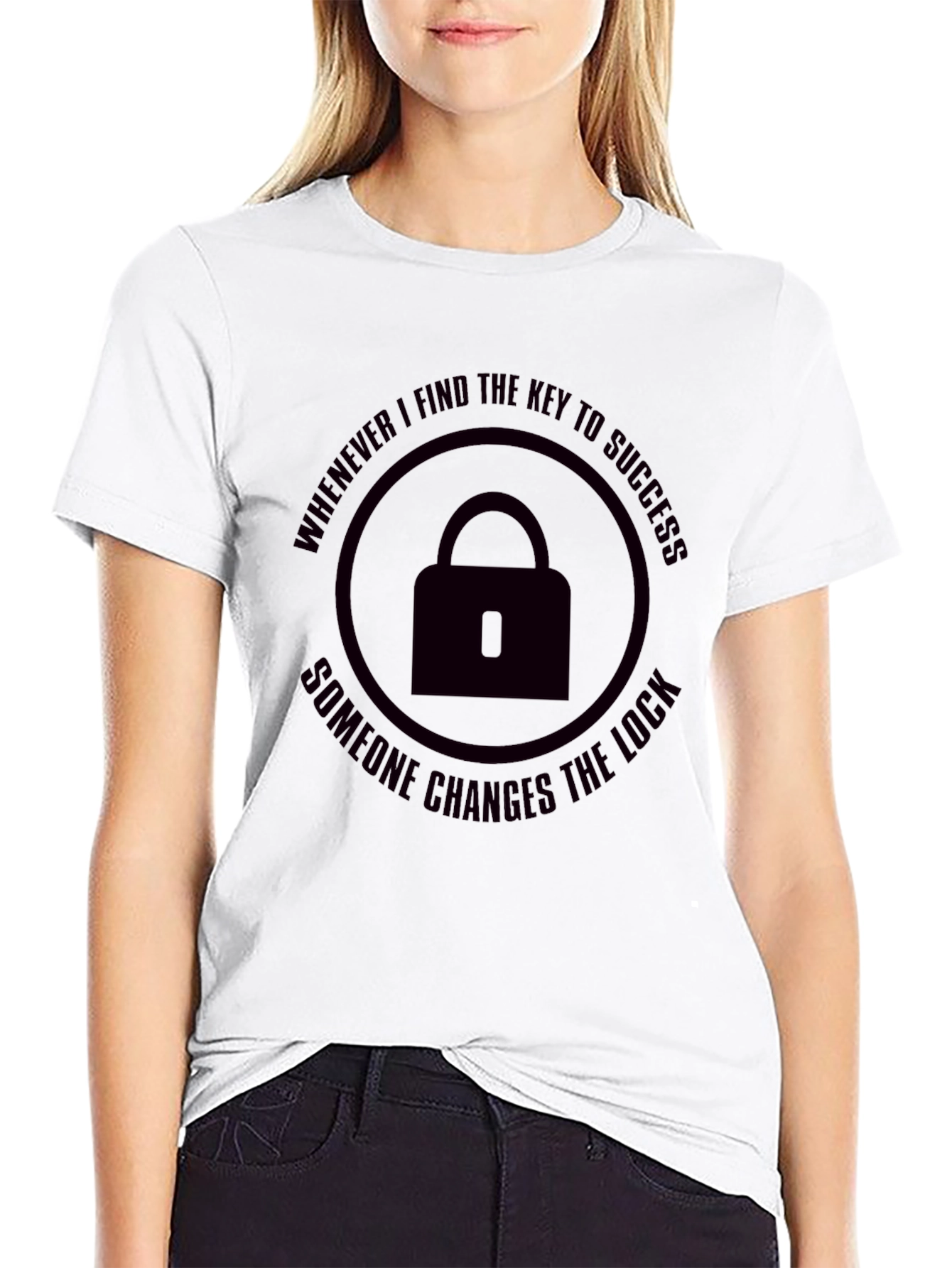 Success Lock Graphic T-Shirt - Black