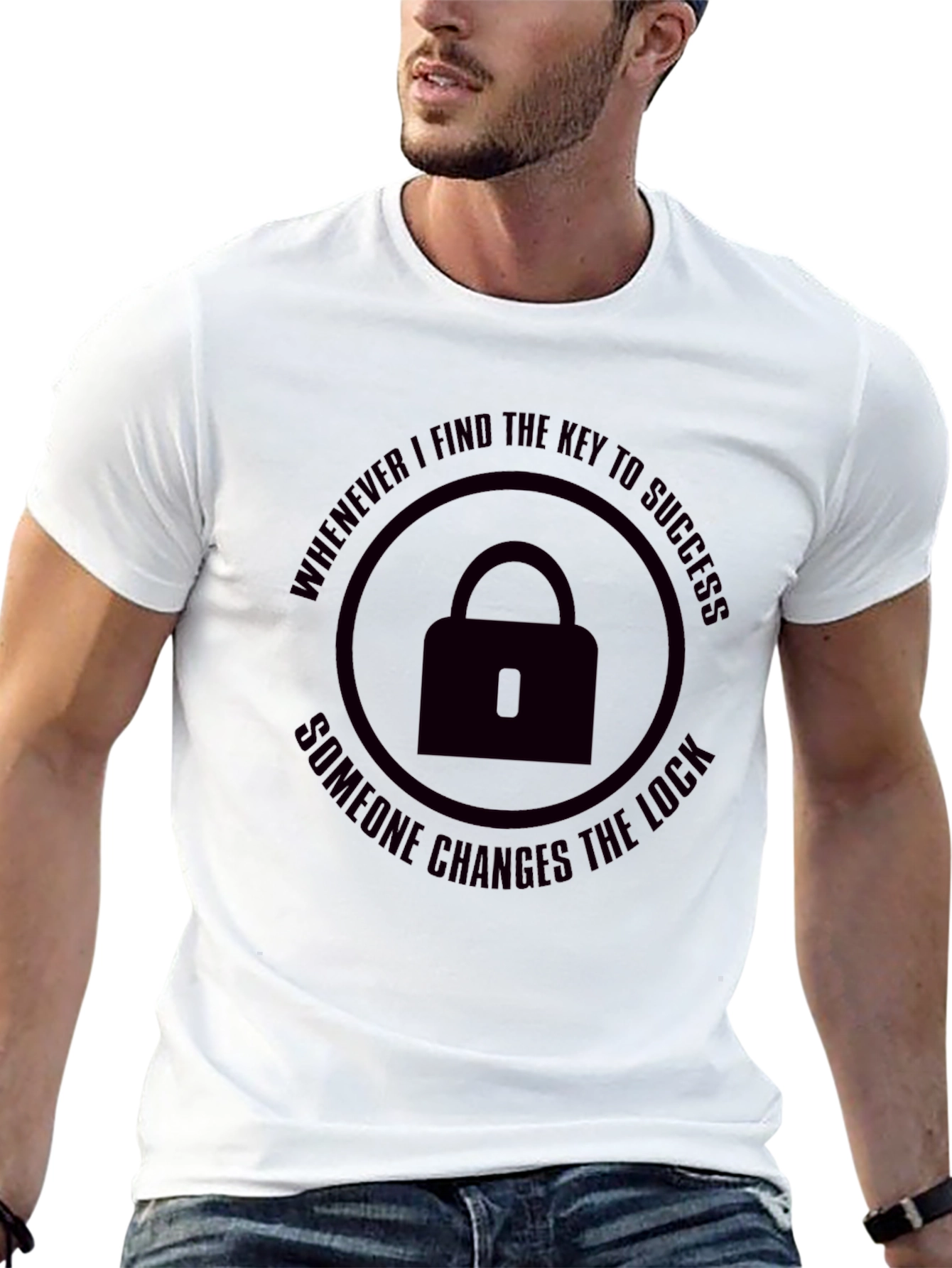 Success Lock Graphic T-Shirt - Black