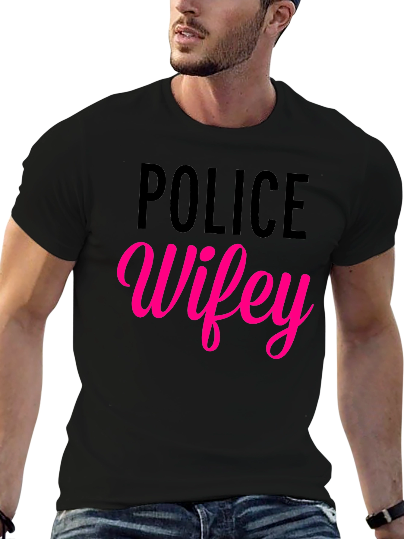 Police Wifey Graphic Tee - Black