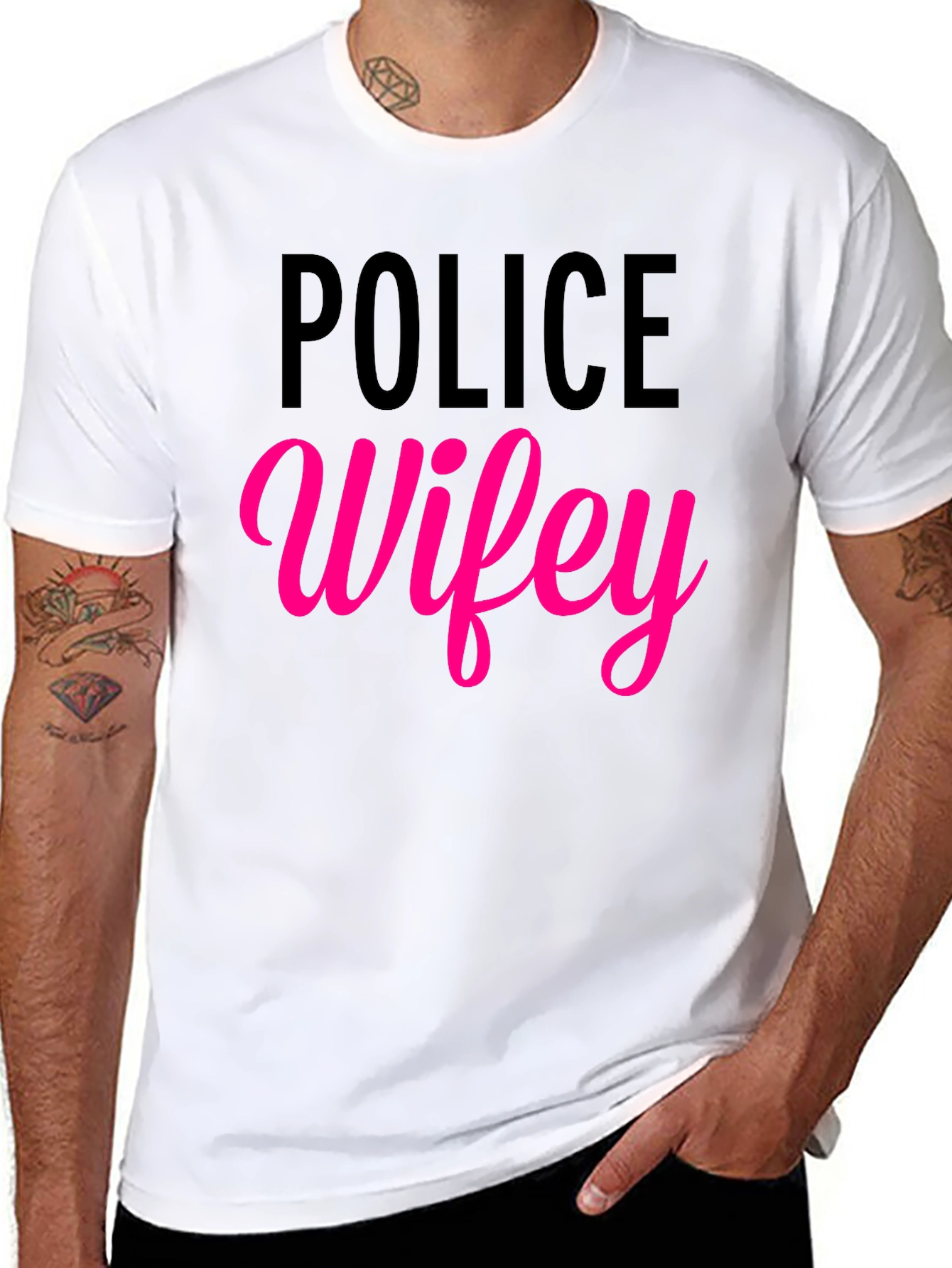 Police Wifey Graphic Tee - Black