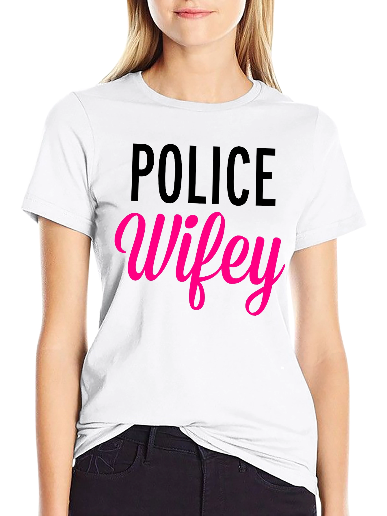 Police Wifey Graphic Tee - Black
