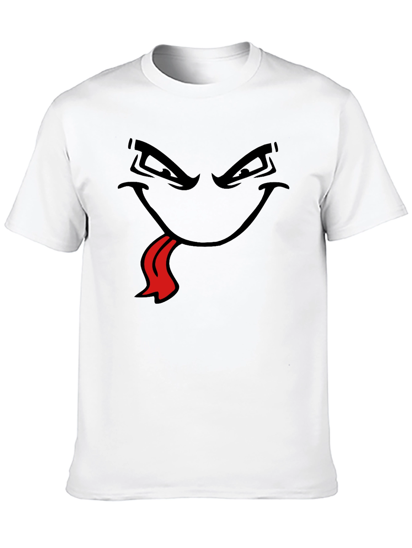 Mens Black T-Shirt with Cartoon Face