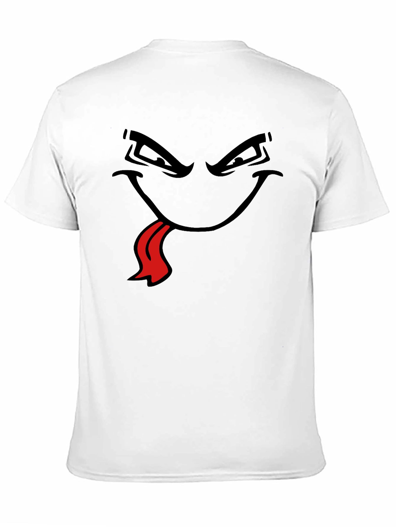 Mens Black T-Shirt with Cartoon Face