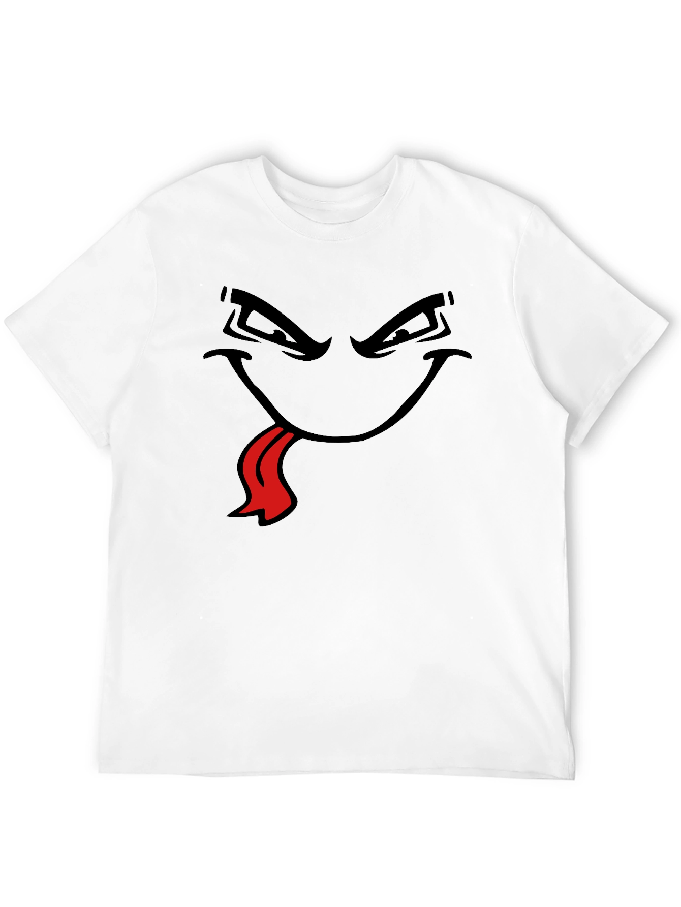 Mens Black T-Shirt with Cartoon Face