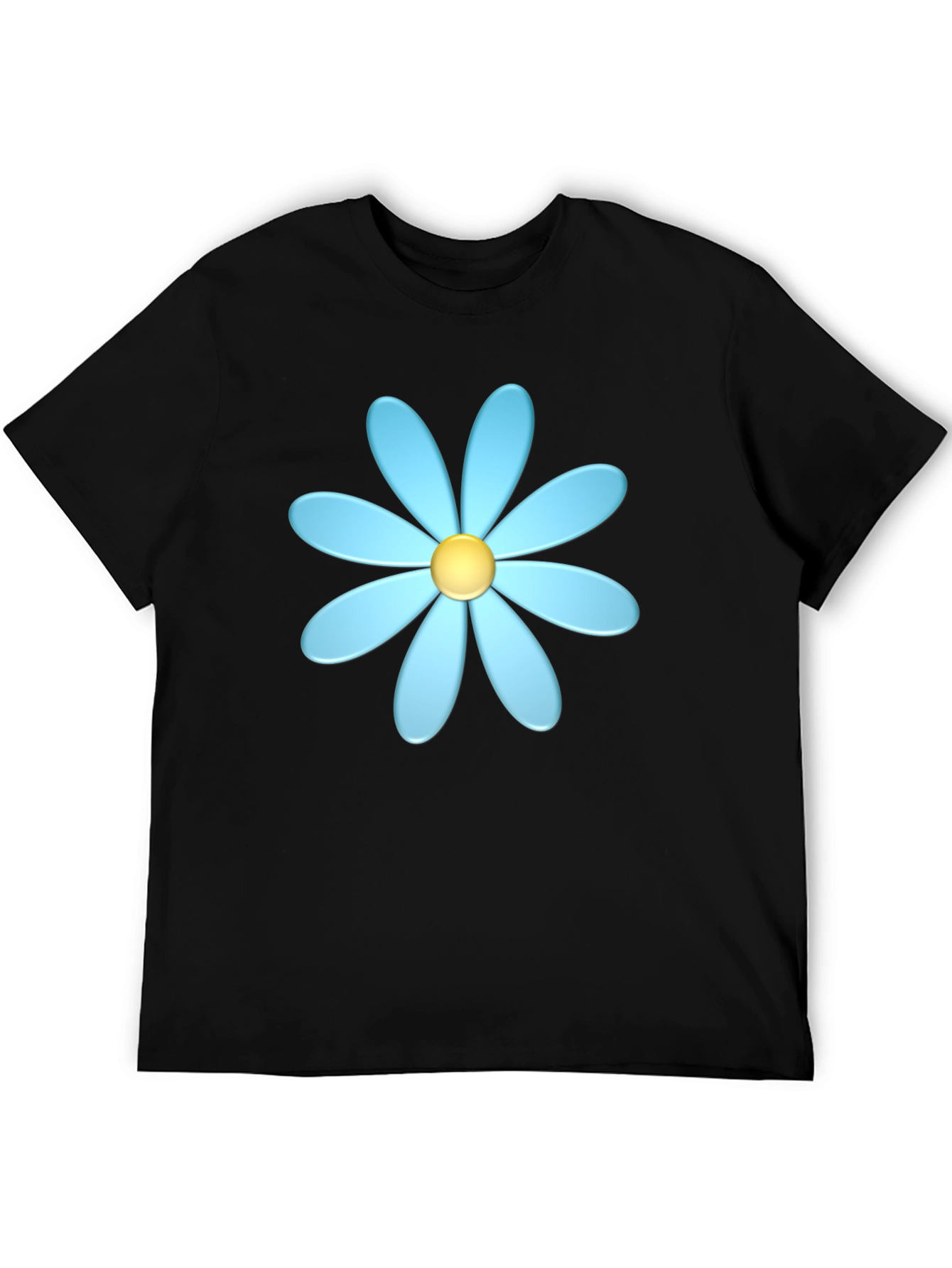 Blue Daisy Graphic T-Shirt - Casual Style