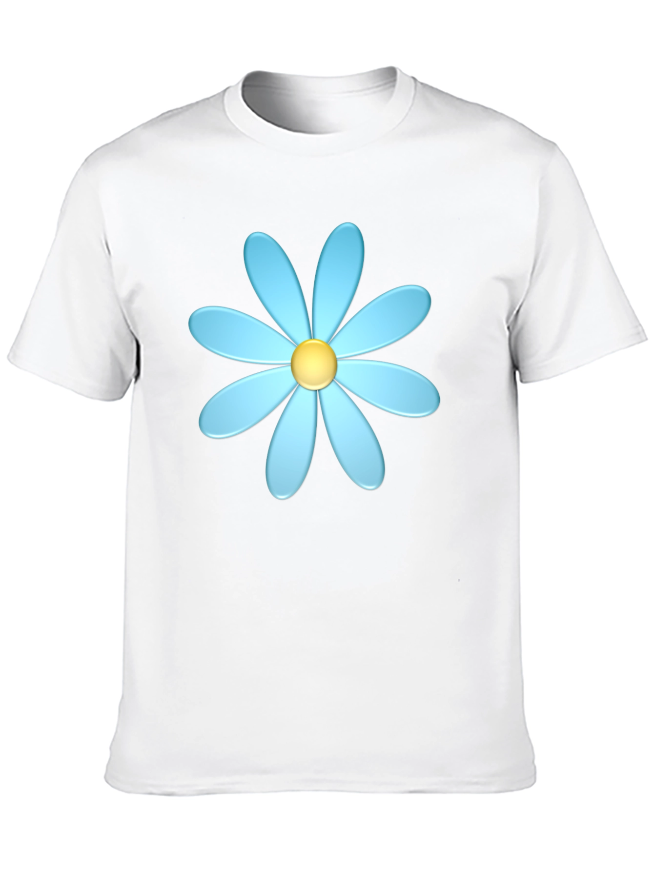 Blue Daisy Graphic T-Shirt - Casual Style
