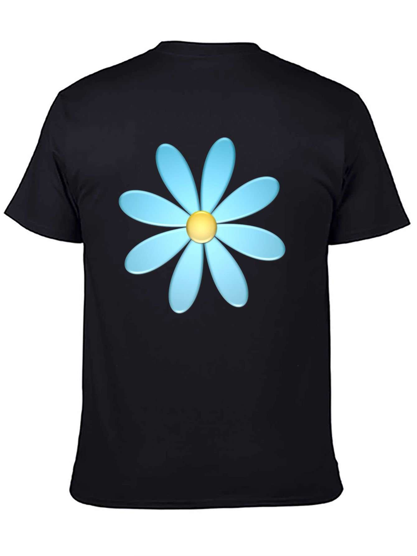 Blue Daisy Graphic T-Shirt - Casual Style