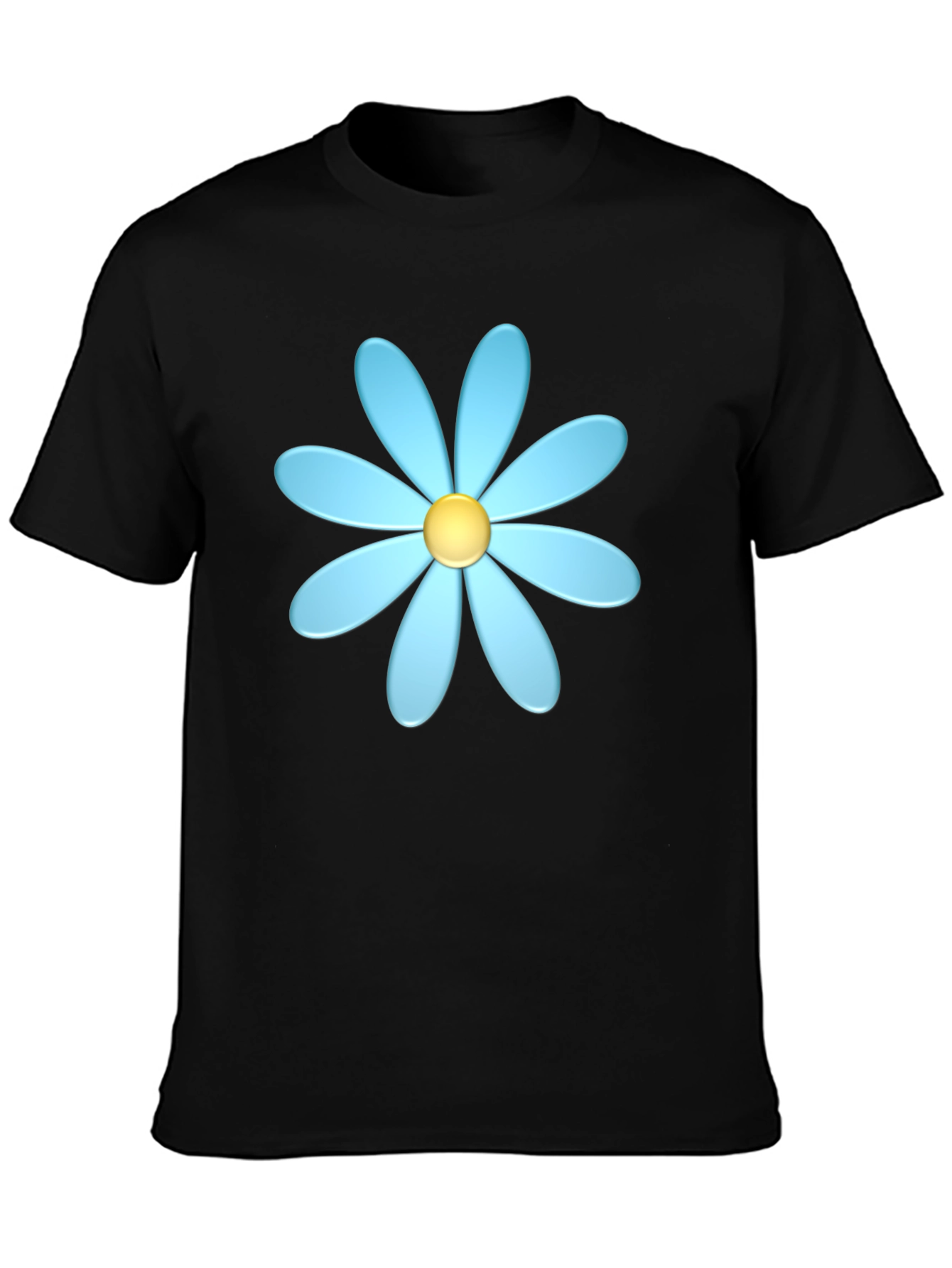Blue Daisy Graphic T-Shirt - Casual Style