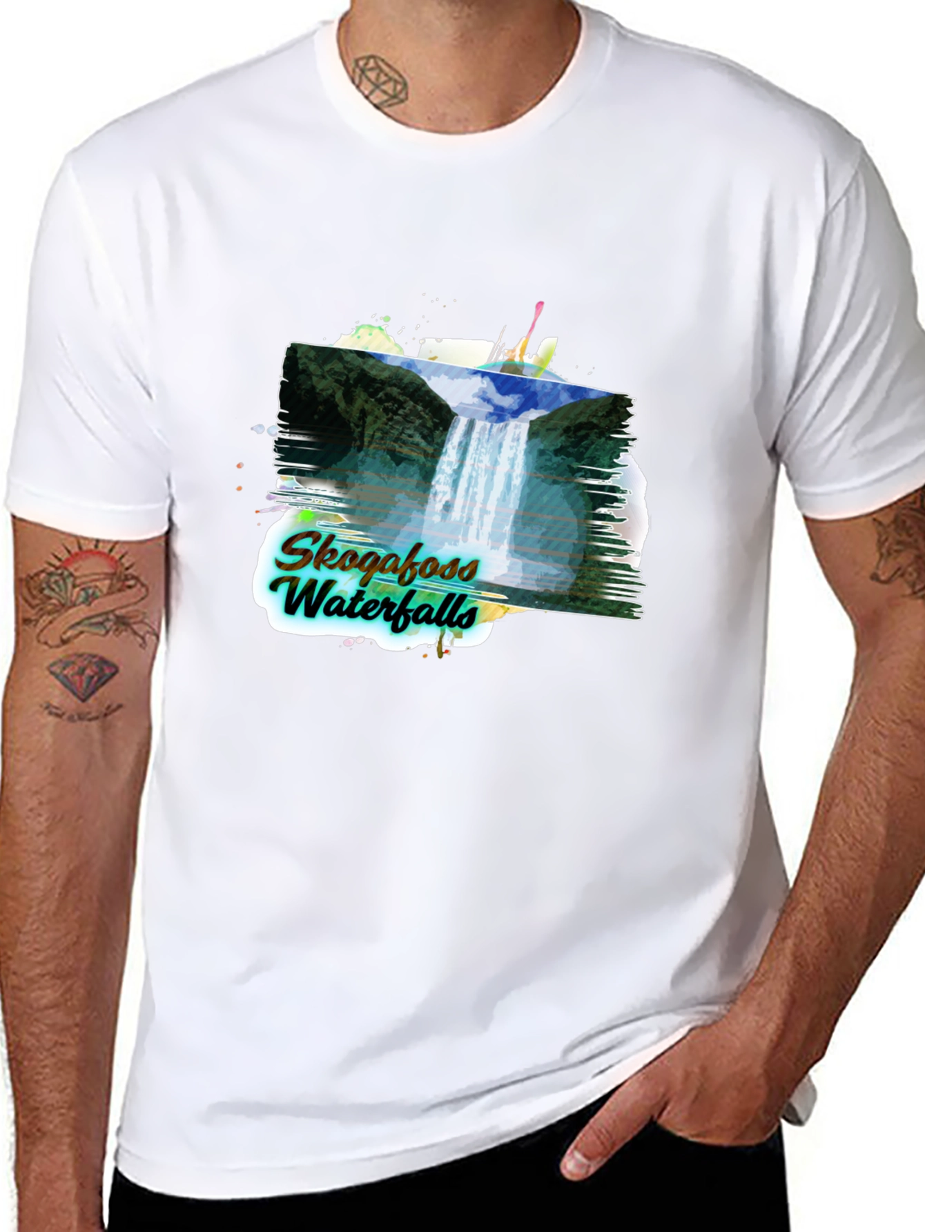 Skogafoss Waterfalls Graphic Tee