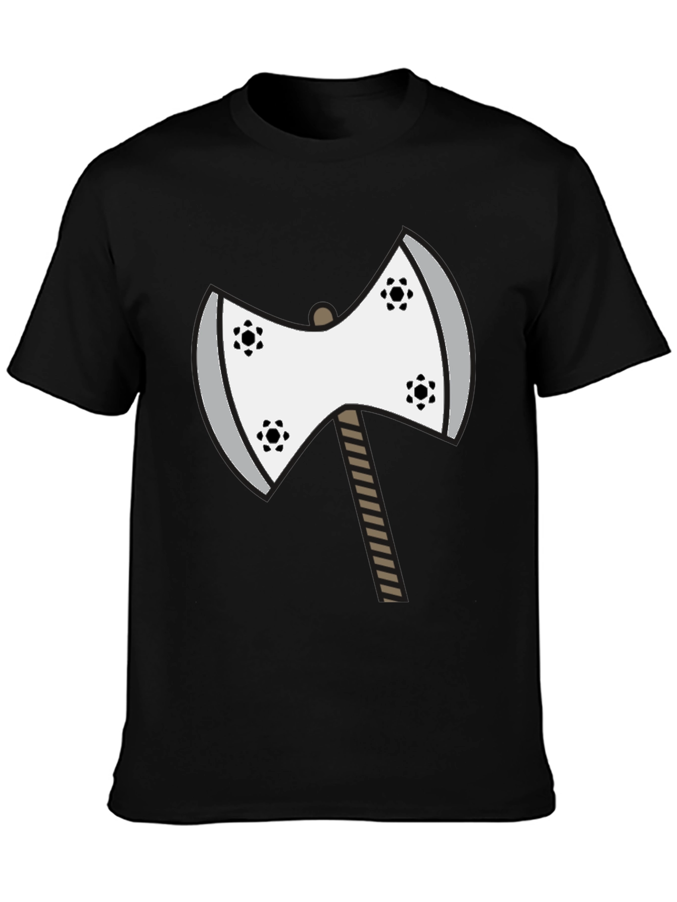 Axe Graphic Tee - Unique Cartoon Double Axe Design