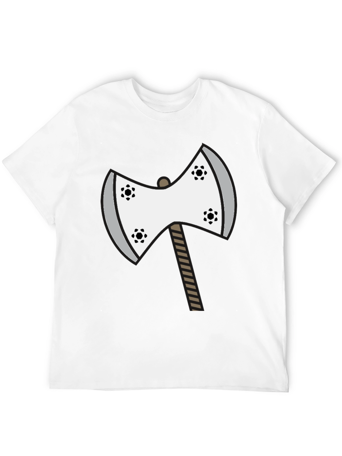Axe Graphic Tee - Unique Cartoon Double Axe Design