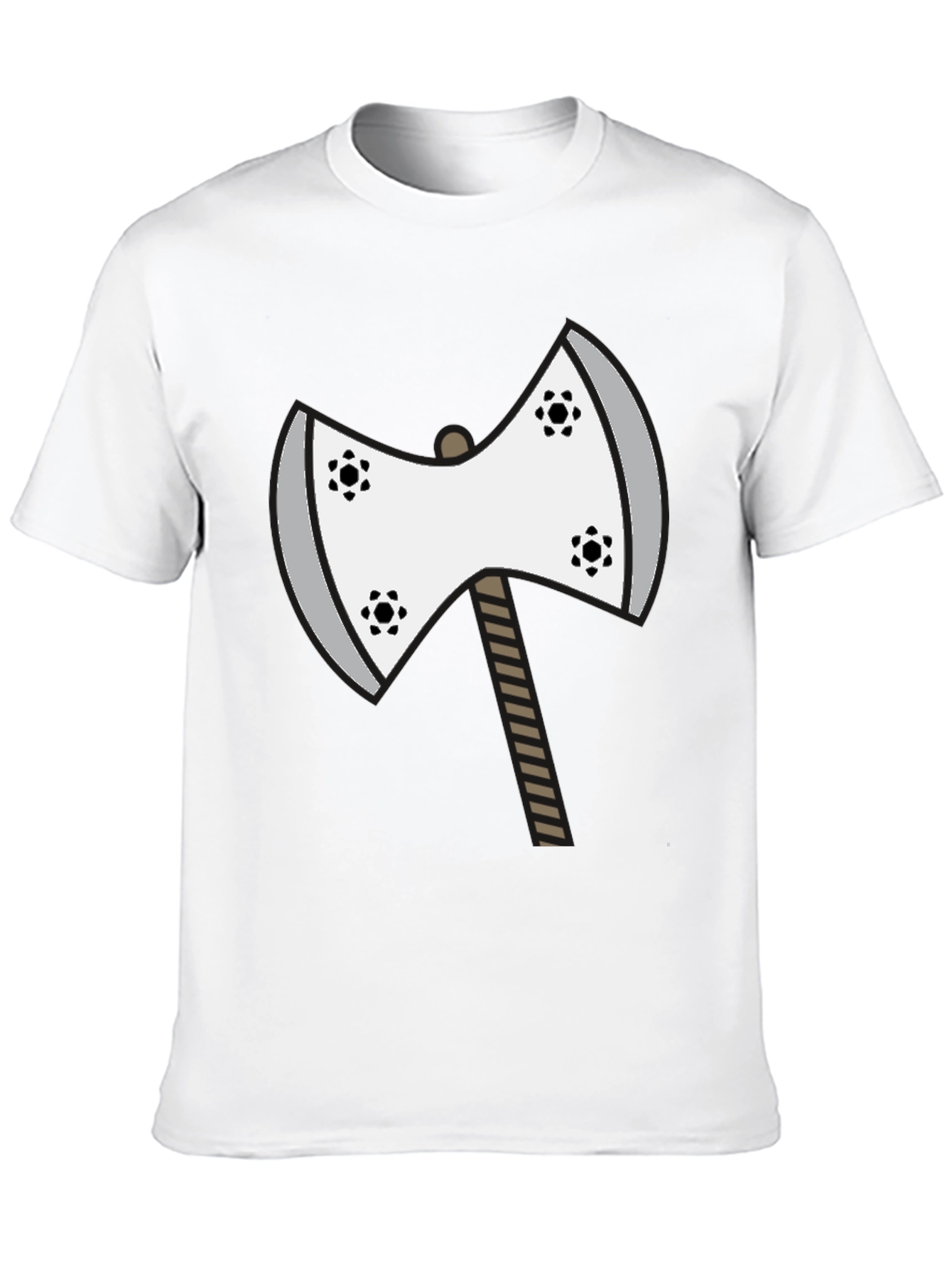 Axe Graphic Tee - Unique Cartoon Double Axe Design