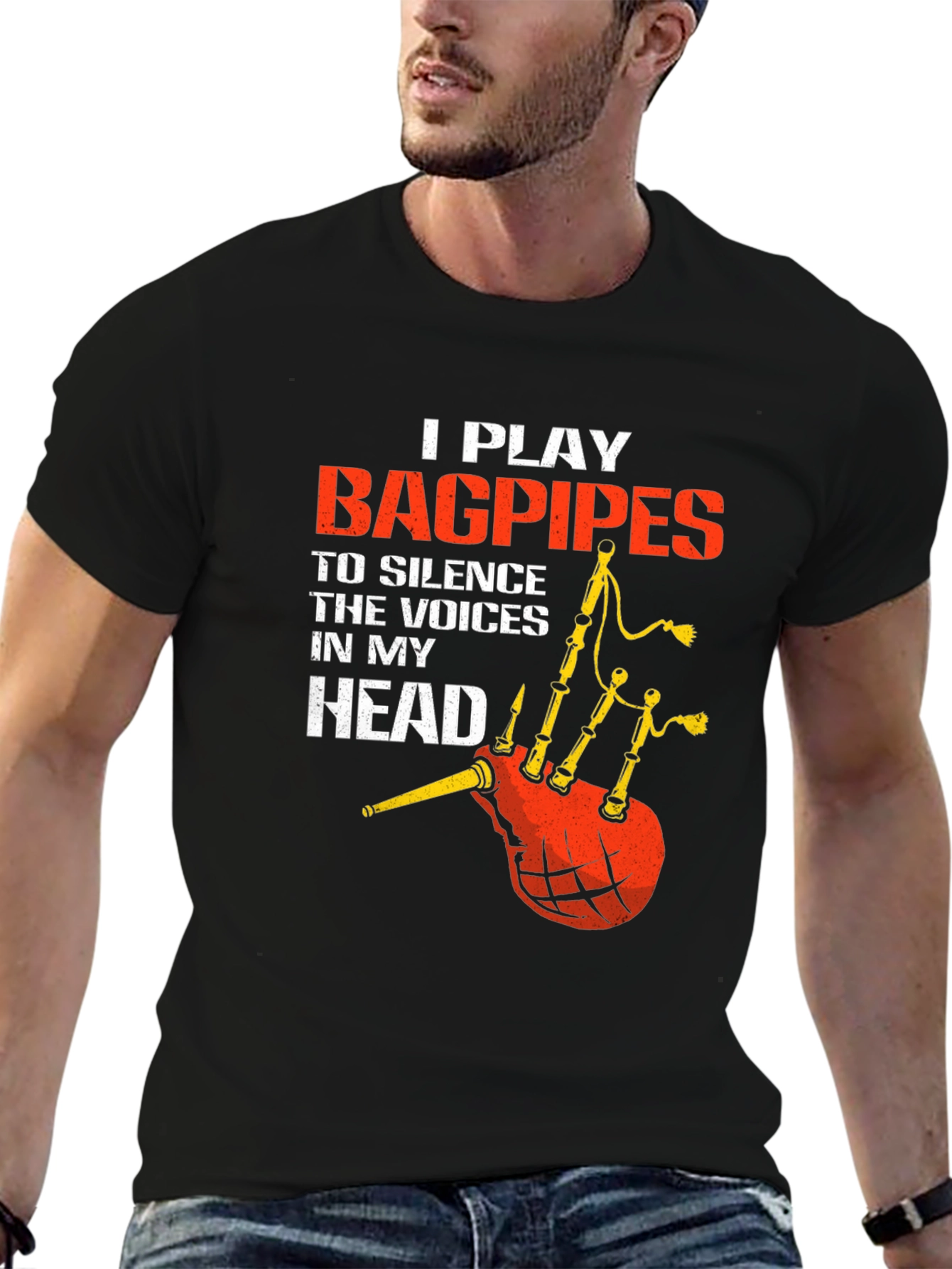 Bagpipes T-Shirt: Silence the Voices
