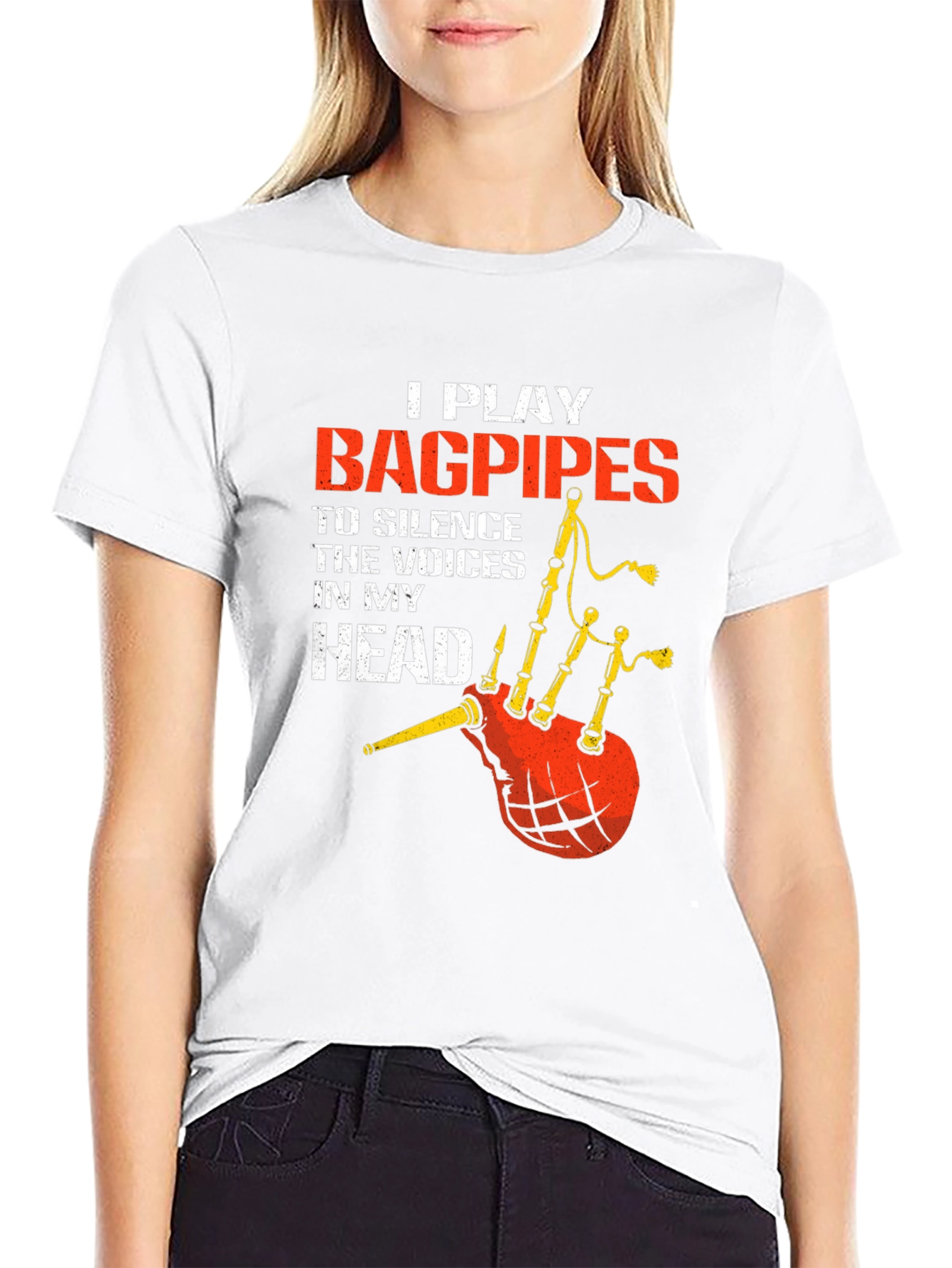 Bagpipes T-Shirt: Silence the Voices