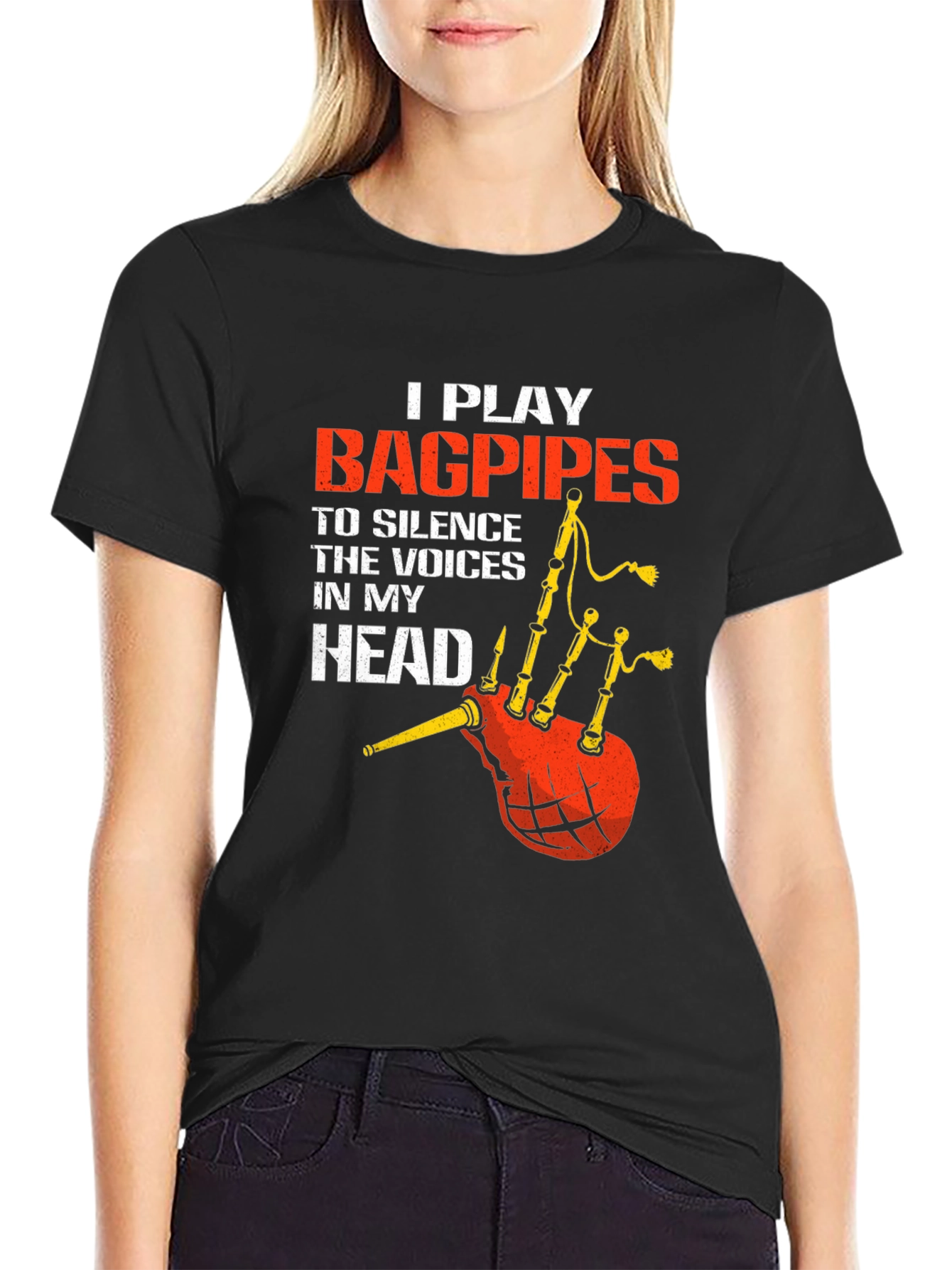Bagpipes T-Shirt: Silence the Voices