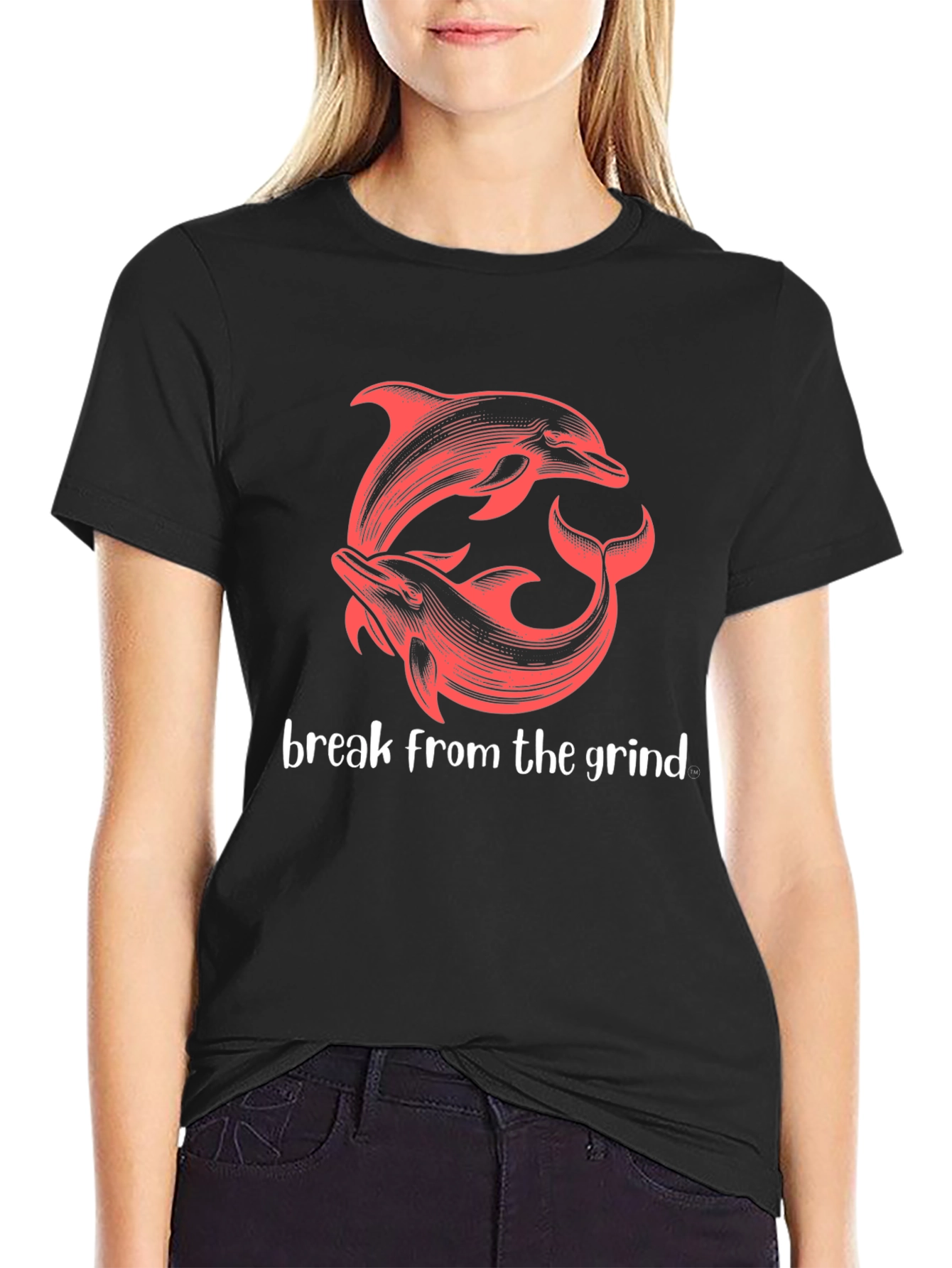 Dolphin Break from the Grind Graphic T-Shirt