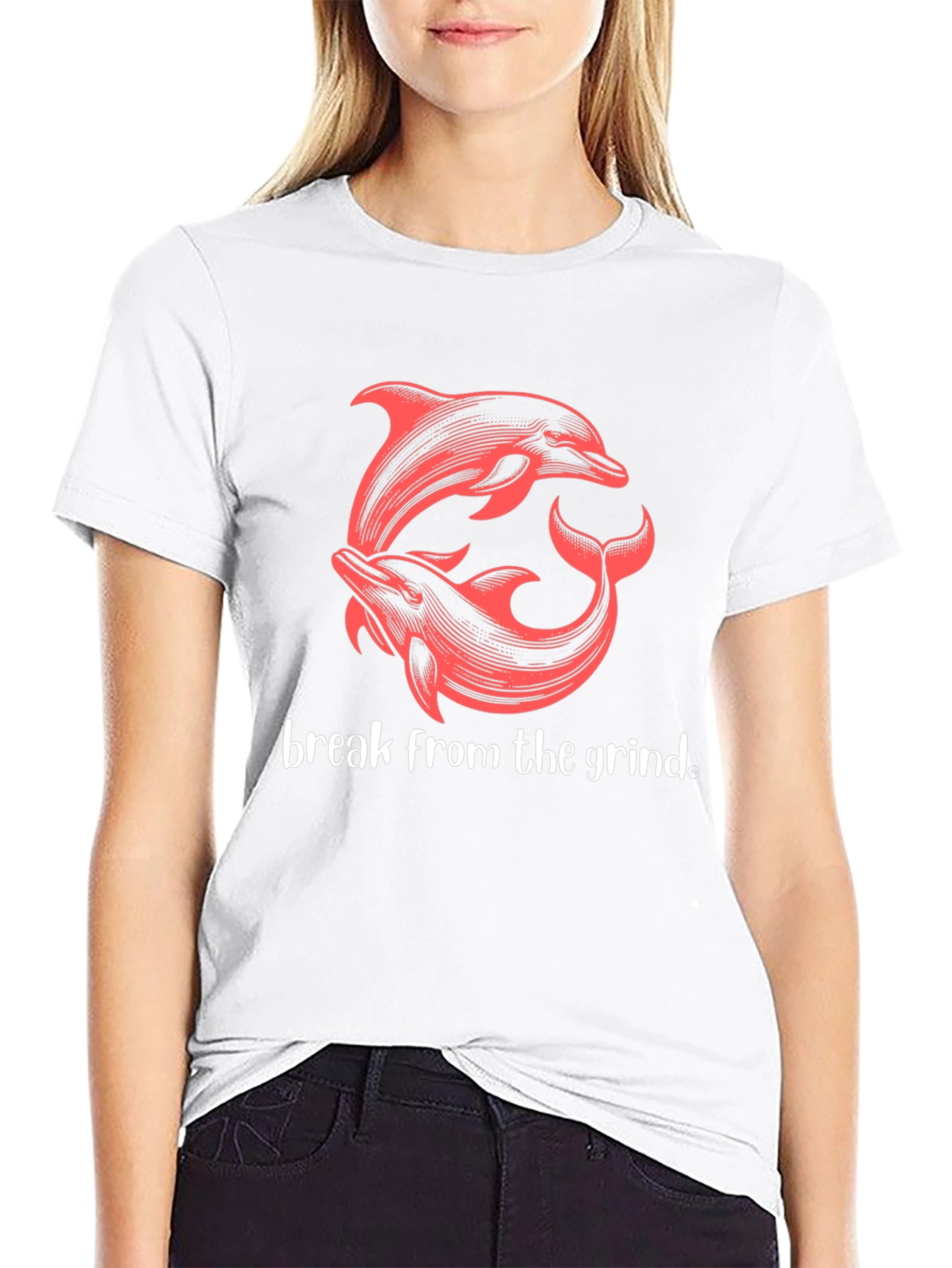Dolphin Break from the Grind Graphic T-Shirt