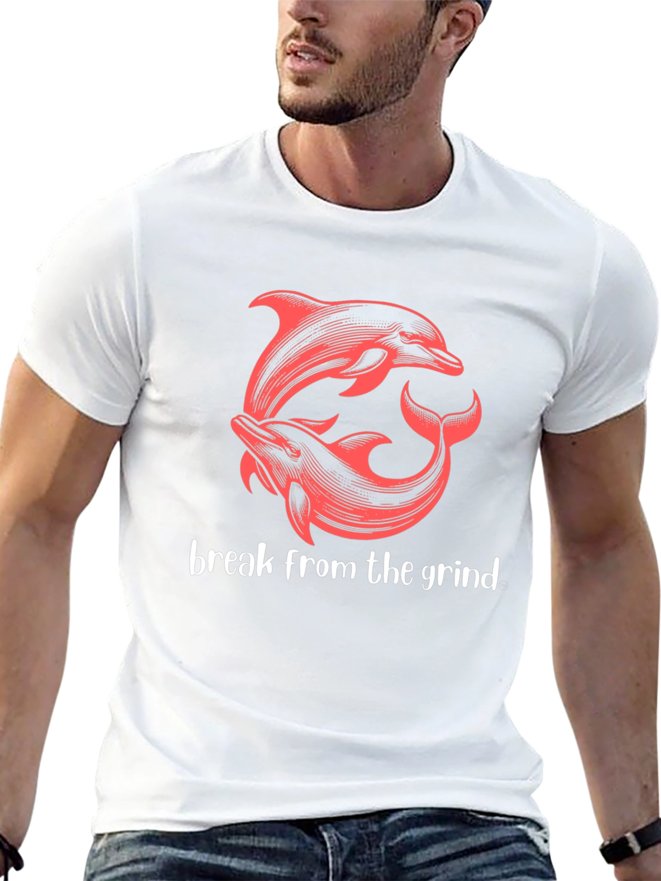 Dolphin Break from the Grind Graphic T-Shirt