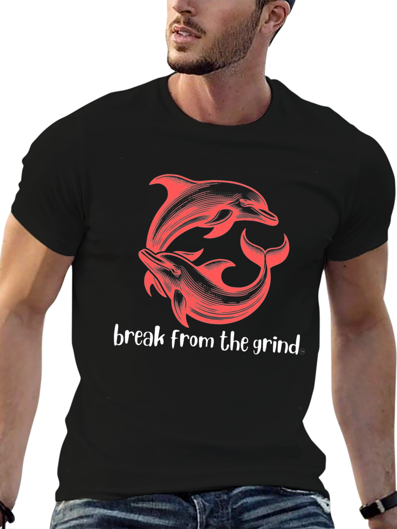 Dolphin Break from the Grind Graphic T-Shirt
