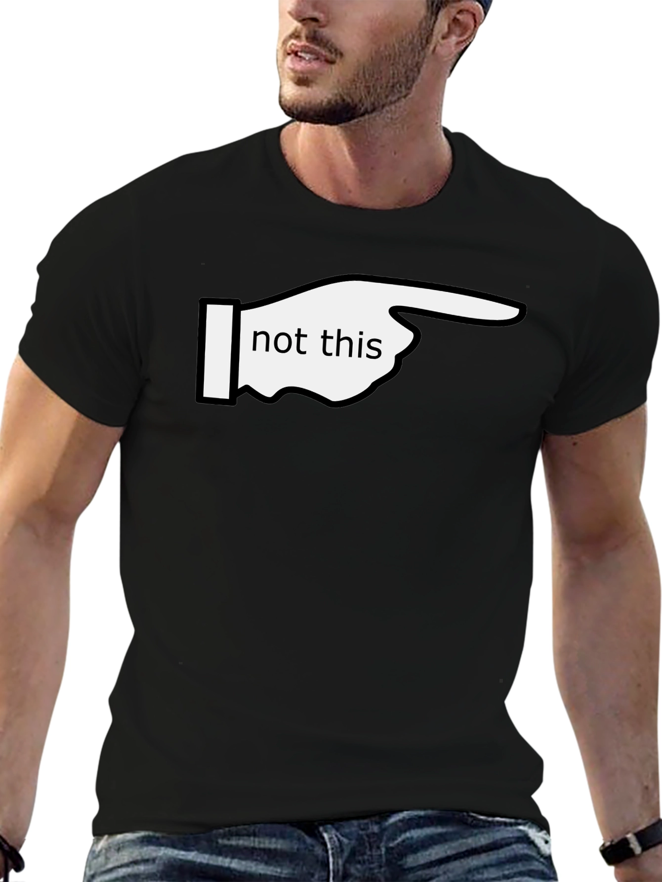 Funny Not This Pointing Finger Graphic T-Shirt